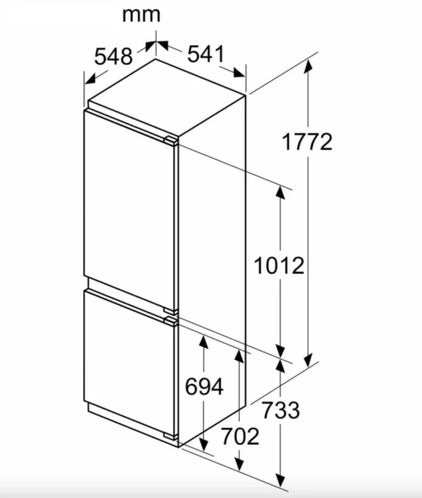 Réfrigérateur encastrable Bosch KIV86VFE1 Série 4 avec compartiment congélateur cm. 54 heures. 177 - allumé 267 – Image 3