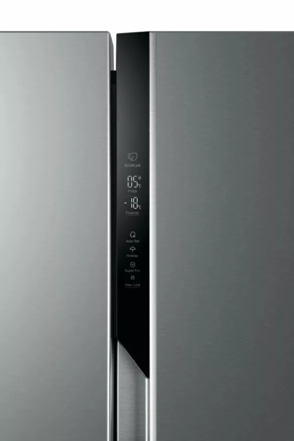 Haier HSR3918ENPG 3 réfrigérateur côte à côte avec compartiment congélateur - cm. 91 heures 178 - l. 528 - argent – Image 3