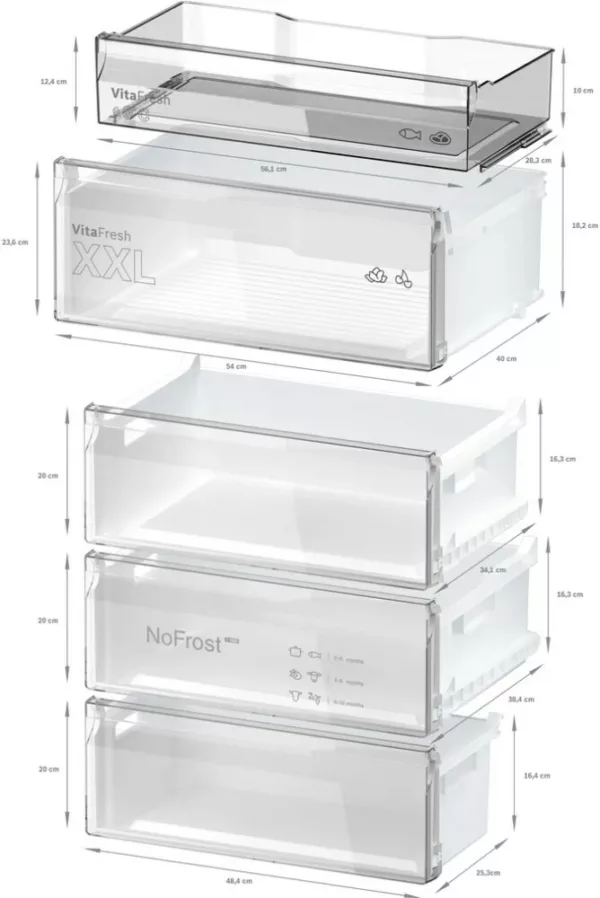Bosch KGN497WDF Série 4 Réfrigérateur pose libre avec congélateur cm. 70 heures. 203 - allumé 440 - blanc – Image 6
