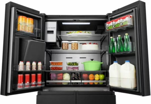 Hisense RQ760N4IFE Cross Door Réfrigérateur 4 portes avec congélateur – cm. 91 heures 179 – allumé 477 - noir – Image 4