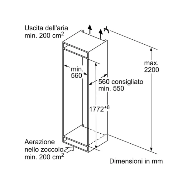 Réfrigérateur encastrable Bosch KIN86NSE0 Série 2 avec compartiment congélateur cm. 54 heures 178 - selon 260 – Image 11