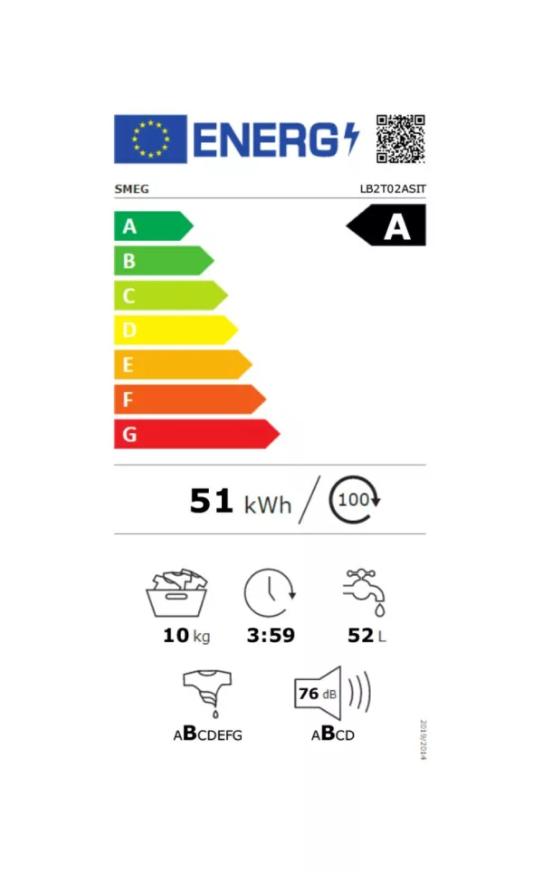 Machine à laver Smeg LB2T02ASIT cm. 60 - capacité 10 kg - blanc – Image 2
