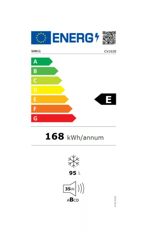 Smeg CV102E Congélateur vertical universel sur pied cm. 54 heures. 84 - litre 95 - blanc – Image 3