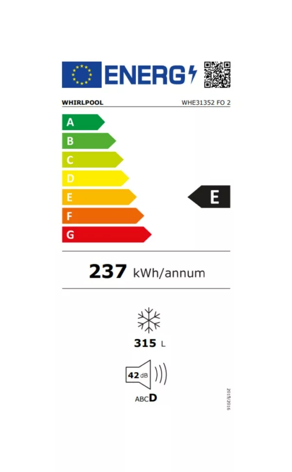 Whirlpool WHE31352 FO 2 congélateur cm. 118 heures. 92 - selon 312 - blanc – Image 5