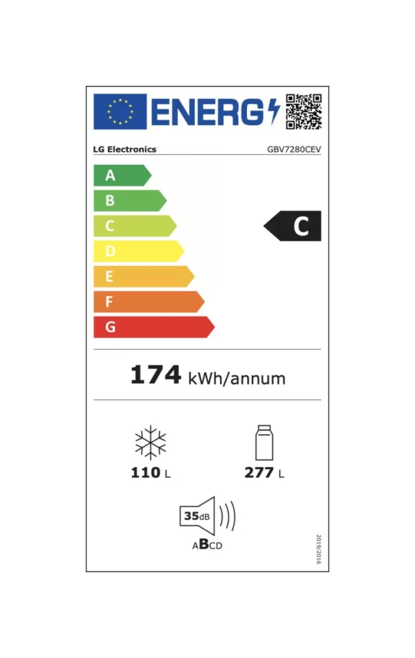 Lg GBV7280CEV Réfrigérateur pose libre avec congélateur – cm. 60 heures. 203 - selon 387 - noir – Image 14