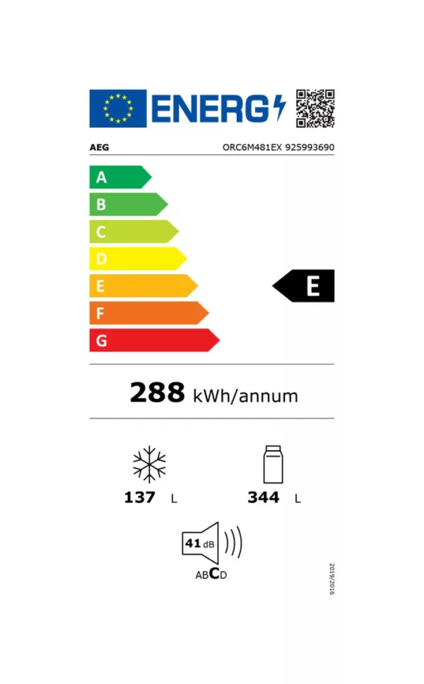 Aeg ORC6M481EX Série 6000 Réfrigérateur pose libre avec congélateur cm. 70 heures. 192 - selon 481 – acier inoxydable – Image 9